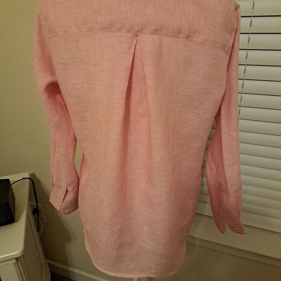 Grayson Women's Buttondown Linen Shirt Pink Excellent Condition Size XS - Picture 5 of 11